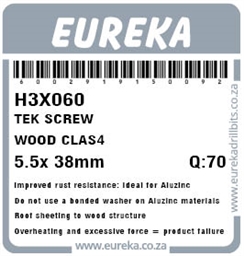 H3X060 - Tek Screw Wood Class 4 -H3X060_label_T